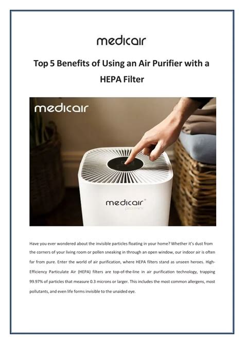 Top 10 Benefits Of Using A Hepa Filter Air Purifier